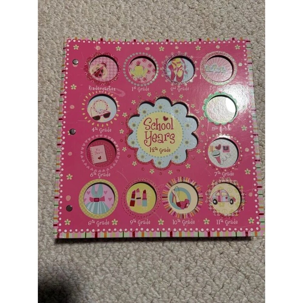 School years school memory glitter pink scrapbook